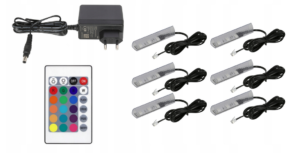 Oświetlenie LED 6 Klipowe RGB Na Pilota - Meblościanka Rumba