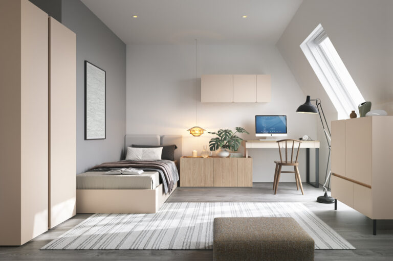 Zestaw mebli młodzieżowych Luca - Beż Piaskowy / Dąb Olejowany - Meblar