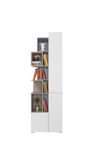 Regał Sigma SI4 - Beton / Biały Lux / Dąb - Meblar