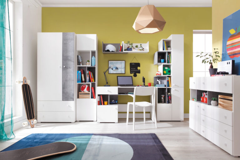 Zestaw Sigma System F - Biały Lux / Beton - Meblar