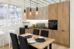 Meble Kuchenne Sorento Dąb Puccini / Beż Mat 150 cm na 300 cm - Gała