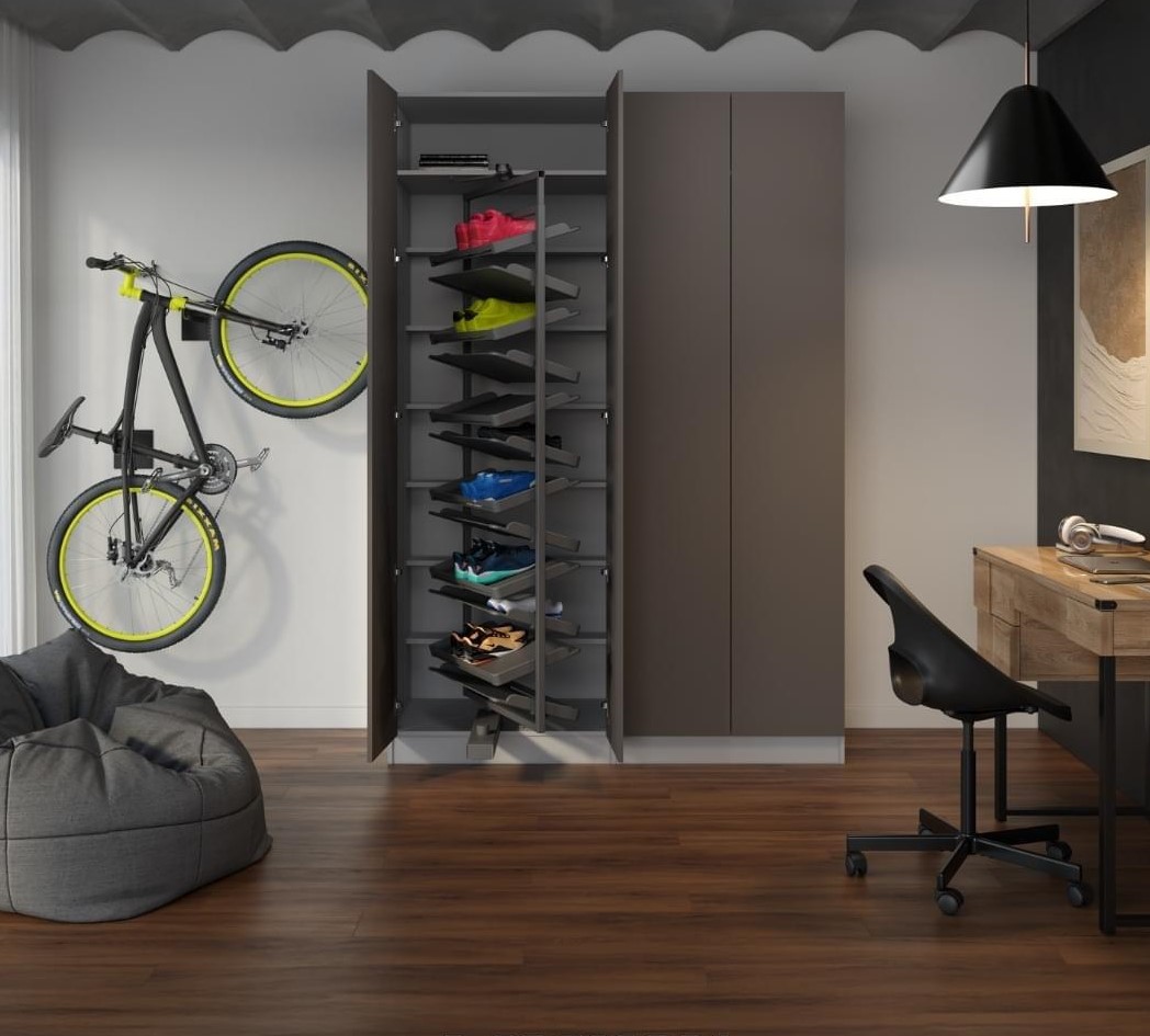 Szafa Modułowa Szary Mat 160 cm - Moduły,Led,Blum - Layman