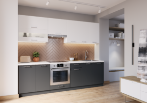 Meble Kuchenne Vella Szary Lava + Biały Mat Set 2,6 m