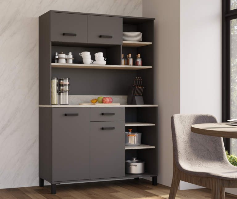 Bufet Kredens Kuchenny Linda Antracyt 120 cm + Blat  - Lempert