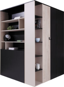 Szafa młodzieżowa Planet PL1 L/P - Czarny/ Dąb / Beż