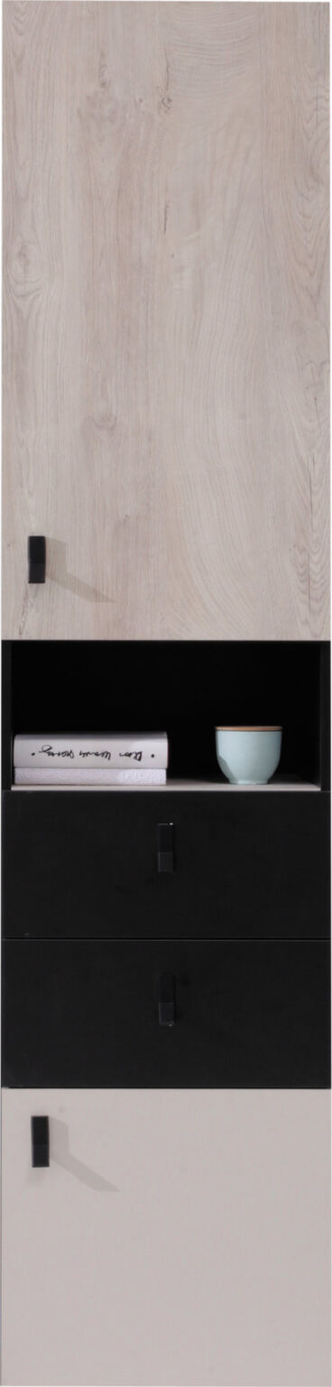 Regał Planet PL4 L/P - Czarny / Dąb / Beż - Meblar