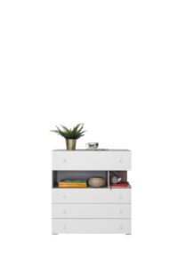 Komoda Sigma SI11 - Beton / Biały Lux / Dąb