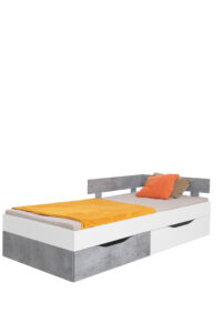 Łóżko młodzieżowe Sigma SI16 L/P - Biały Lux / Beton