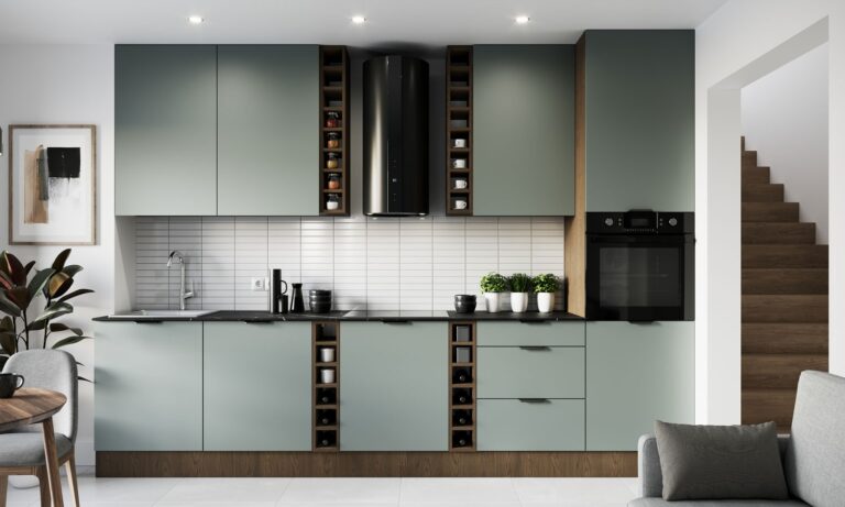 Meble Kuchenne Sorento Green Mat/Baltic Storm 330 cm - Gała