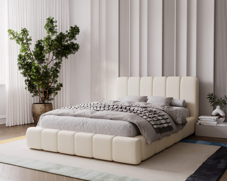 Łóżko tapicerowane Teo 160 cm x 200 cm z pojemnikiem i stelażem pod materac - Kolory