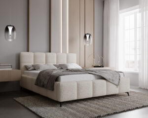 Łóżko tapicerowane Nole 160 cm x 200 cm z pojemnikiem i stelażem pod materac - Kolory