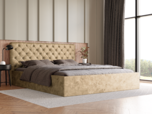 Łóżko tapicerowane Molly Slim 140 cm x 200 cm z pojemnikiem i stelażem pod materac - Kolory