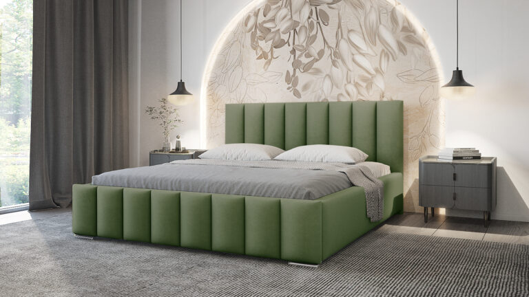 Łóżko tapicerowane Nero 140 cm x 200 cm z pojemnikiem i stelażem pod materac - Kolory