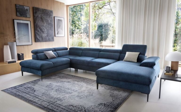 Narożnik Blues U2 Podkowa z funkcją spania - Piaski Meble