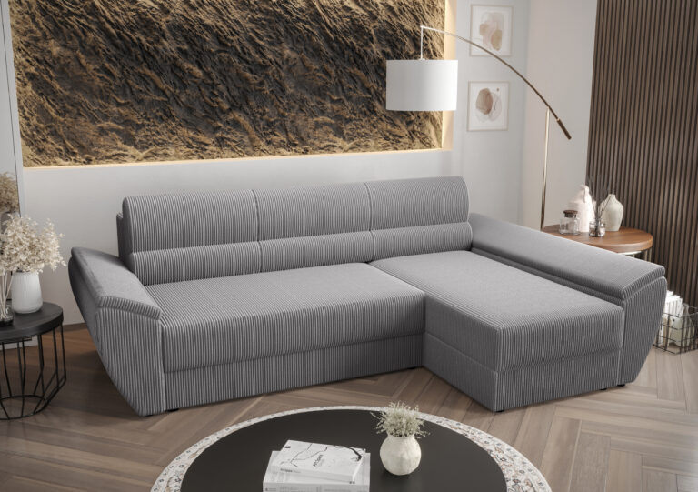 Narożnik Rebi L3 - Uniwersalny Miękki Sztruks - 251 cm na 140 cm