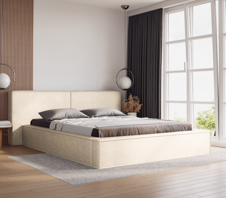 Łóżko tapicerowane Enzo 140 cm x 200 cm z pojemnikiem i stelażem pod materac - Kolory