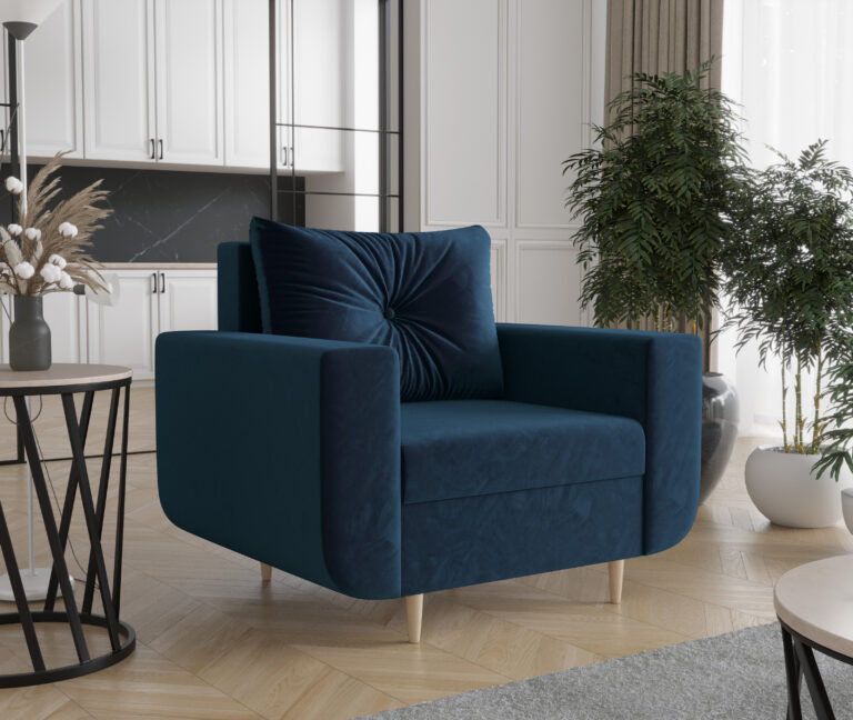 Fotel Delfin - Uniwersalny Miękki Aksamit - 110 cm - Futura