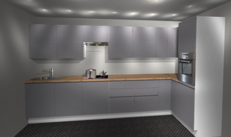 Meble Kuchenne Aspen MDF Szary Lakier Połysk Zestaw Dla Klienta - Gała Meble