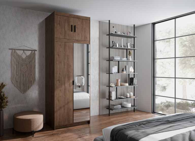 Szafa Elena 2D 1 Lustro + Nadstawka 2D  – Dąb Lefkas - Lempert