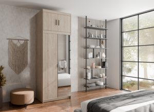 Szafa Elena 2D 1 Lustro + Nadstawka 2D  – Dąb Sonoma - Lempert