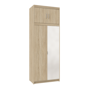 Szafa Elena 2D 1 Lustro + Nadstawka 2D  – Dąb Sonoma - Lempert