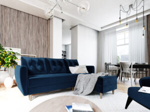 Narożnik Palermo Glamour - Uniwersalny Miękki Aksamit - 232 cm na 139 cm