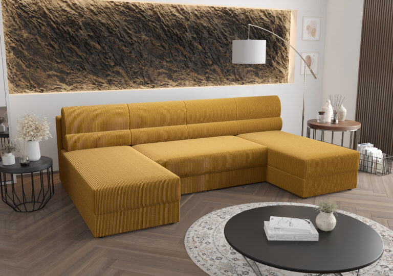 Narożnik Rebi U1 - Uniwersalny Miękki Sztruks - 271 cm na 2 x 140 cm