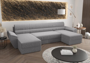 Narożnik Rebi U2 - Uniwersalny Miękki Sztruks - 321 cm na 2 x 140 cm