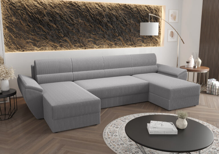 Narożnik Rebi U2 - Uniwersalny Miękki Sztruks - 321 cm na 2 x 140 cm