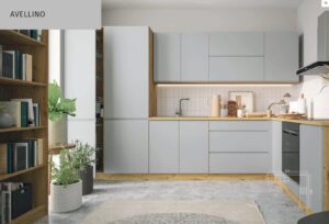Meble Kuchenne Avellino - Dust Grey/Dąb Artisan - Akryl 19 mm - Extom