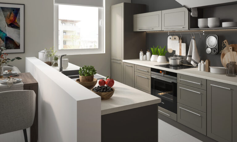 Meble Kuchenne Bari - Lakier Zielony Chromowy Mat - MDF 19 mm - Fronty RAL - ICA - Extom