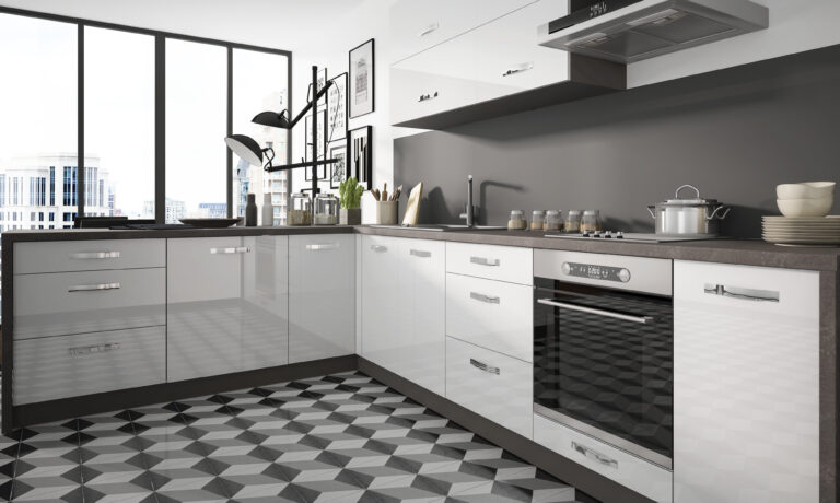 Meble Kuchenne Essen - Fronty Akryl Biały Połysk 19 mm - Extom