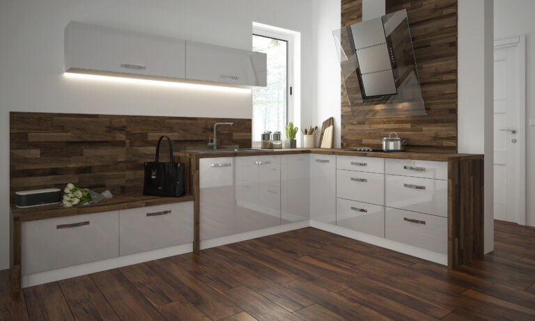 Meble Kuchenne Essen - Fronty Akryl Biały Połysk 19 mm - Extom