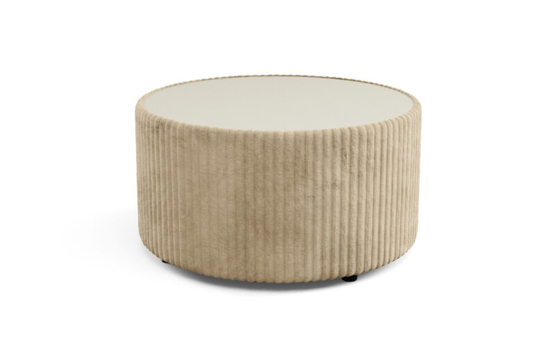 Stolik Kawowy Tapicerowany Mio Round Tkanina Sztruks - Laski Meble