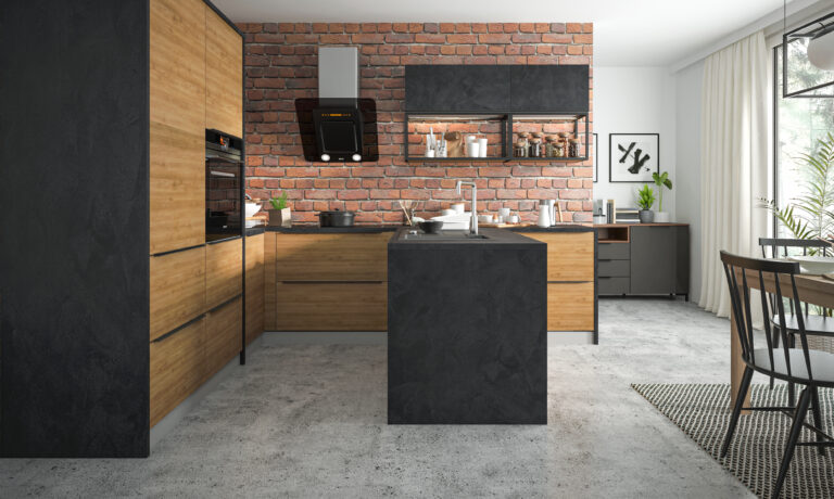 Meble Kuchenne Malmo Pembroke/Ares Czarny - Laminat 18 mm - Extom