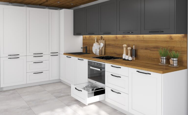 Meble Kuchenne Optimum - Biały/Zielony Mat - Fronty MDF 19 mm - Extom