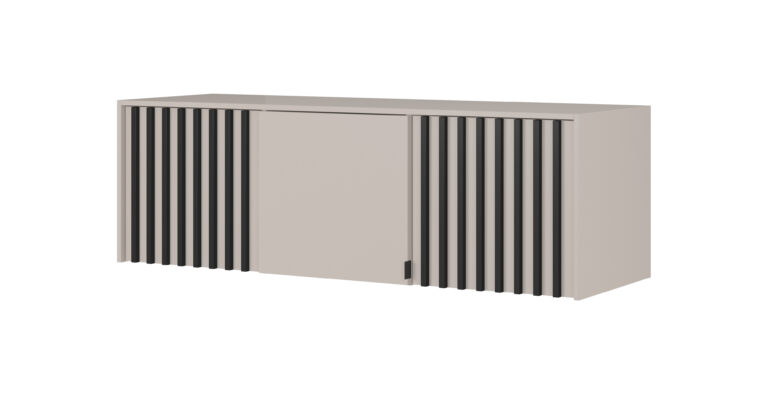 Nadstawka 3D do szafy Nelly z lamelami - Kaszmir / Lamela Czarna - Piaski