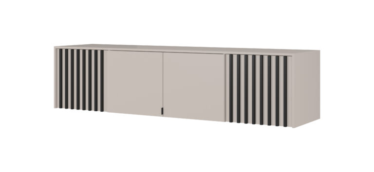 Nadstawka 4D do szafy Nelly z lamelami - Kaszmir / Lamela Czarna - Piaski