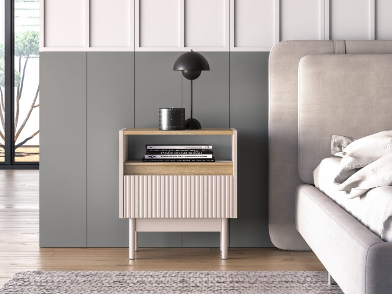 Stolik nocny Dunea 08 - Kaszmir / Dąb Cremona - ML Meble