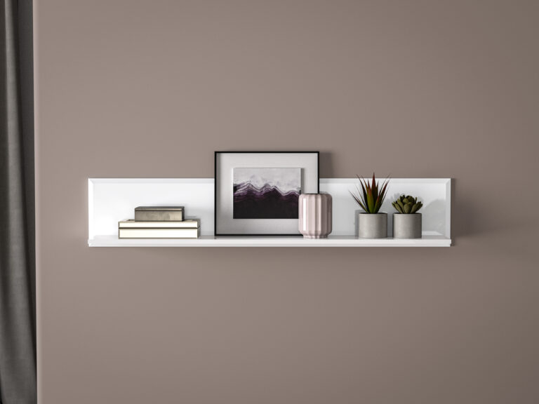 Półka wisząca 06 Glamour - Biały Połysk / Biały - ML Meble