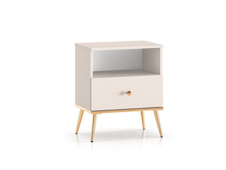 Szafka nocna Selgin 06 - Kaszmir / Złoty - ML Meble