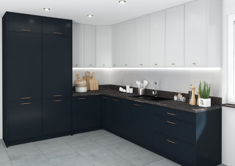 Meble Kuchenne Signum - Indigo/Biały Mat - Fronty MDF 19 mm - Extom