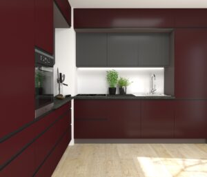 Meble Kuchenne Velden Akryl Crimson Super Mat/Grafit Mat - 19 mm