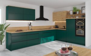 Meble Kuchenne Velden Akryl Emerald Super Mat/Dąb Artisan - 19 mm