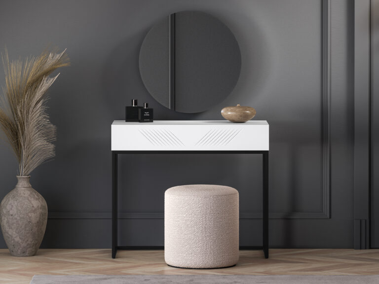 Toaletka Clearing 06 Podstawa - Biały / MDF Biały Mat - ML Meble