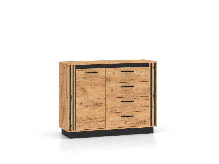 Komoda Urso 07 - Dąb Craft Złoty / Czarny