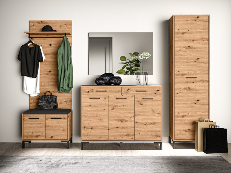 Zestaw mebli do przedpokoju Nevio - Dąb Artisan - ML Meble