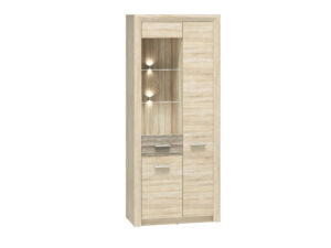 Witryna Castel 02/S - Dąb Sonoma Jasna / MDF Dąb Sonoma Truflowa - ML Meble