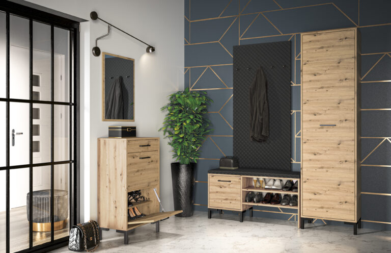 Zestaw mebli do przedpokoju Nevio - Dąb Artisan - ML Meble