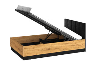 Łóżko Colt 0901 - Dąb Craft Złoty / Czarny - ML Meble